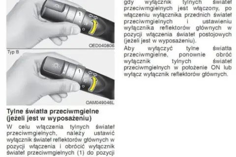 Jak włączyć światła przeciwmgielne tylne Toyota Yaris - prosta instrukcja obsługi