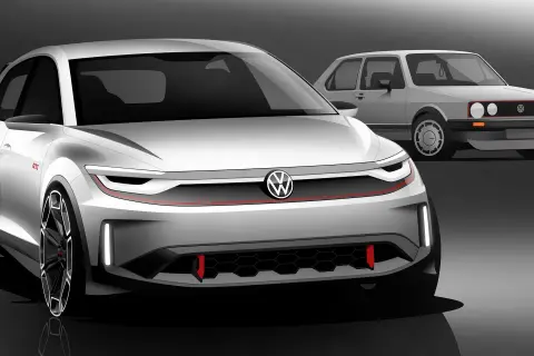 Nowoczesny i klasyczny Volkswagen GTI, pokazujący ewolucję designu.
