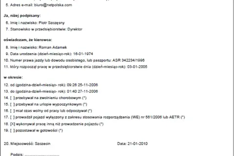 Jak uniknąć błędów wypełniając zaświadczenie o działalności kierowcy – krok po kroku