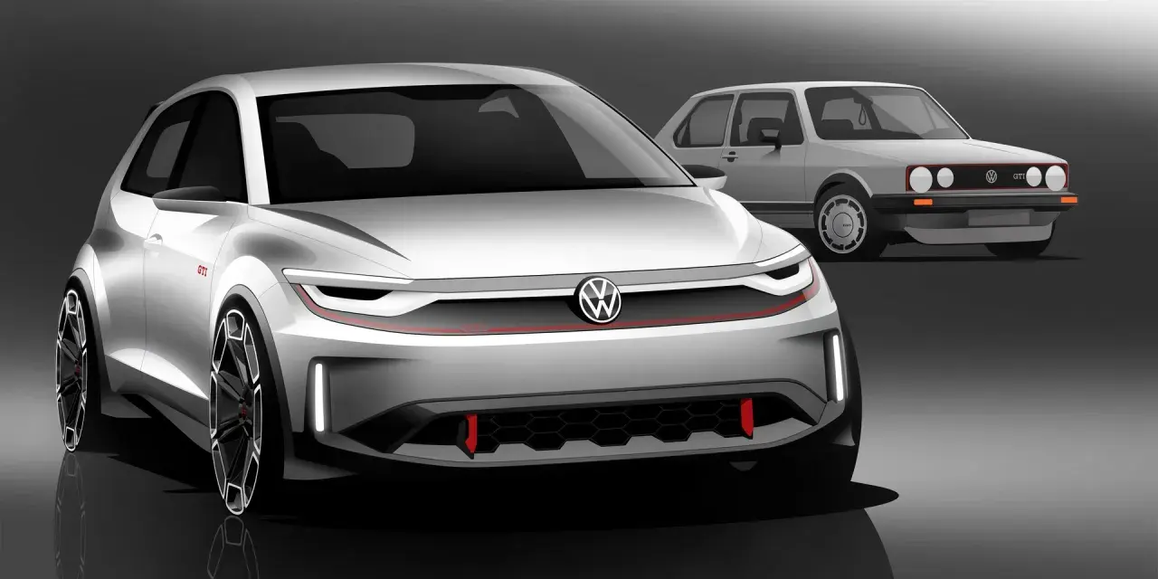Nowoczesny i klasyczny Volkswagen GTI, pokazujący ewolucję designu.